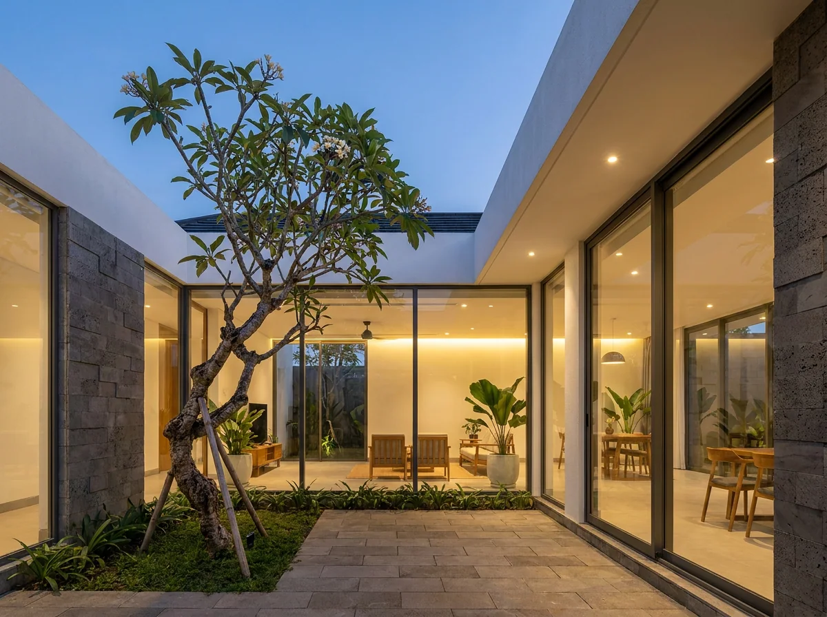 Interior of a tropical Sri Lankan home