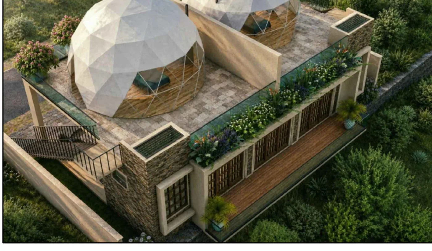 Geodesic dome mini-resort design in Badulla, Sri Lanka by Structa Engineering - figure 2