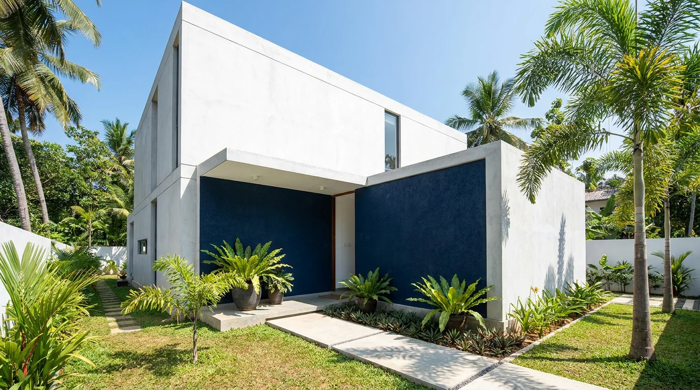 Minimal tropical house exterior design