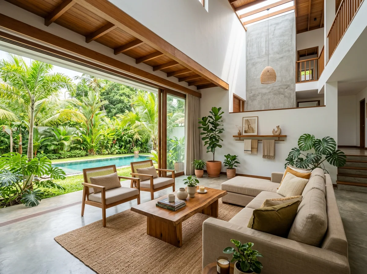 Tropical modern living-room interior design
