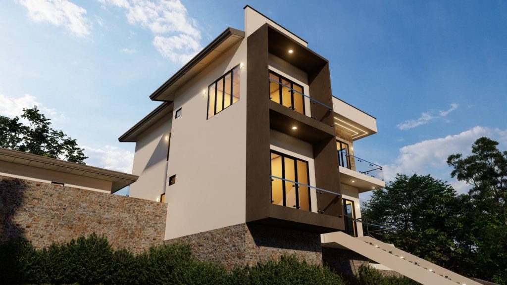 Cantilevered Hillside Residence Design for Bandarawela — image-led architectural design reference by Structa Engineering