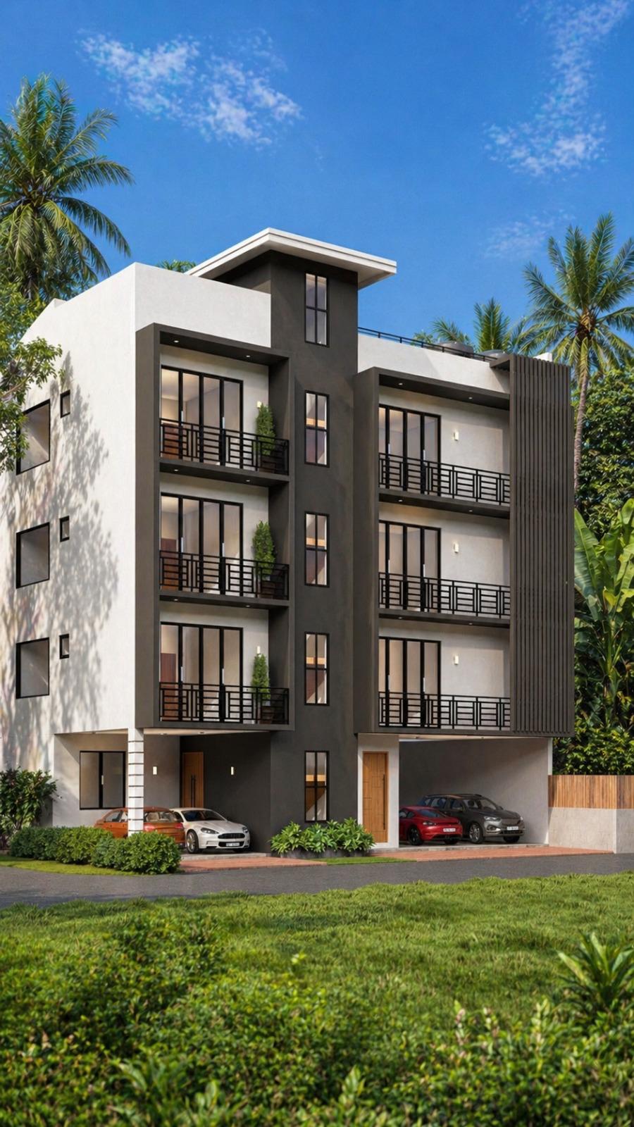 Compact Four Storey Apartment Residence Design for Kadawatha exterior house design by Structa Engineering