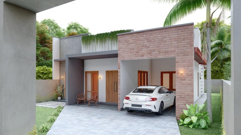 Compact Single Storey Carport House Design for Boralesgamuwa — image-led architectural design reference by Structa Engineering