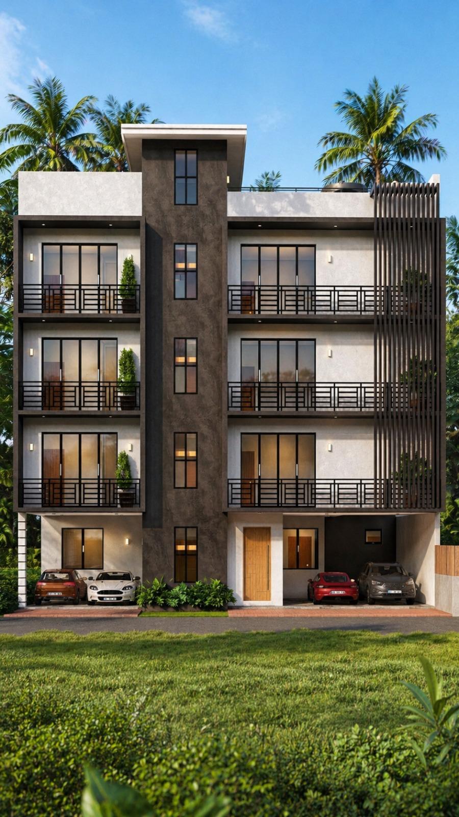 Five Storey Tropical Apartment Residence Design for Nugegoda exterior house design by Structa Engineering