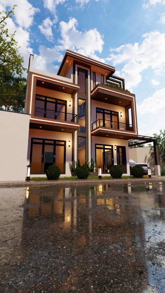 Grand Multi Storey Gable Residence Design for Kurunegala — Garden View — image-led architectural design reference by Structa Engineering