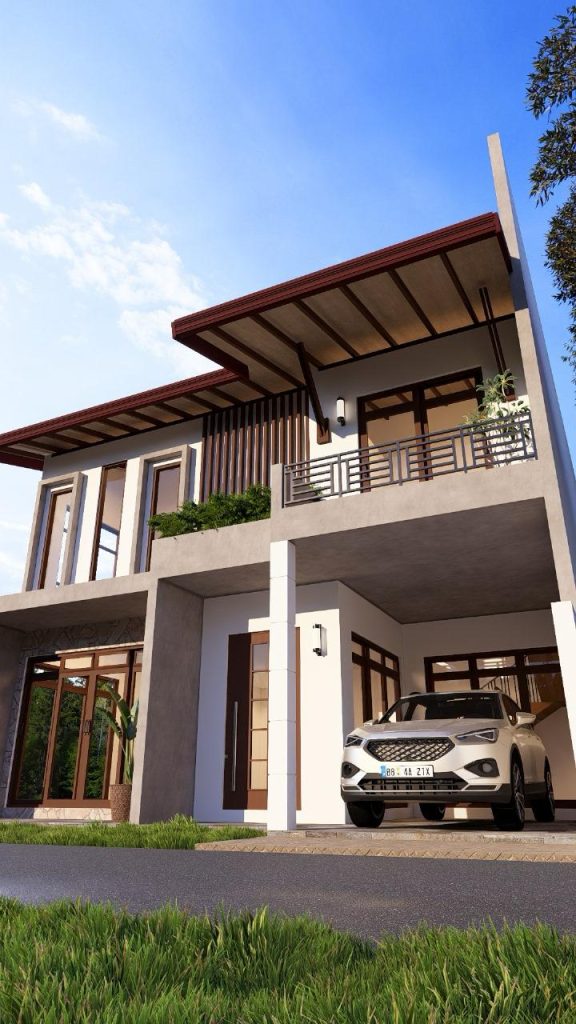 Narrow Tropical House with Cantilevered Roof Design for Havelock Town — image-led architectural design reference by Structa Engineering
