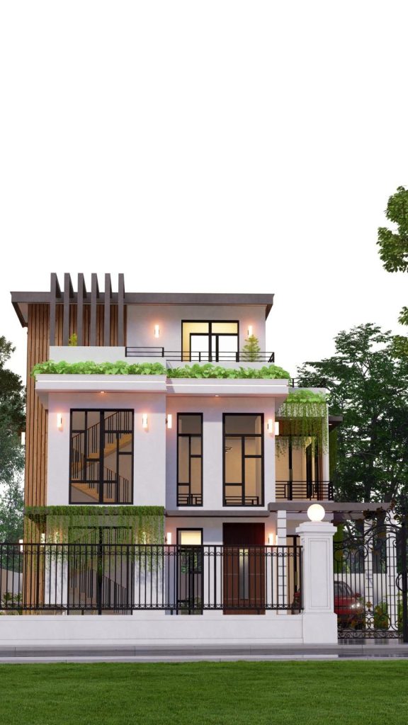 Narrow Urban House with Roof Pergola Design for Colombo 05 — image-led architectural design reference by Structa Engineering