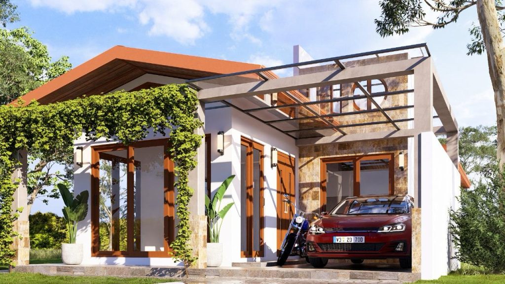 Open Carport House with Tropical Pergola Design for Gampaha — image-led architectural design reference by Structa Engineering