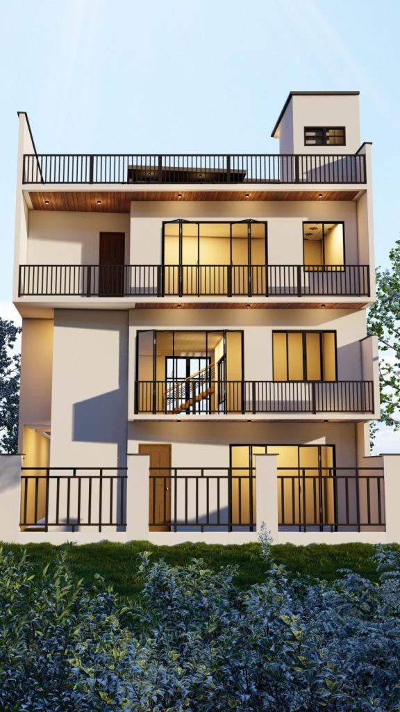 Slender Three Storey Balcony House Design for Kandana — image-led architectural design reference by Structa Engineering