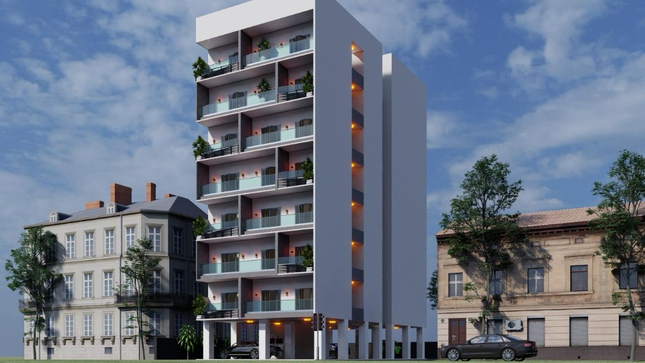 Slender Urban Apartment Building Design for Colombo 03 exterior house design by Structa Engineering