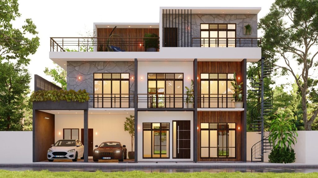 Three Storey Tropical Courtyard Residence Design for Sri Jayawardenepura Kotte — image-led architectural design reference by Structa Engineering