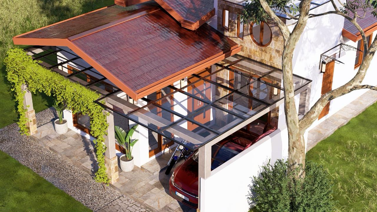 Timber Frame Carport and Upper Terrace Design for Kottawa exterior house design by Structa Engineering