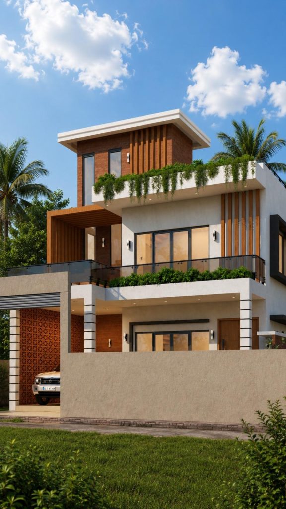 Urban Tropical House with Rooftop Garden Design for Thalawathugoda — image-led architectural design reference by Structa Engineering