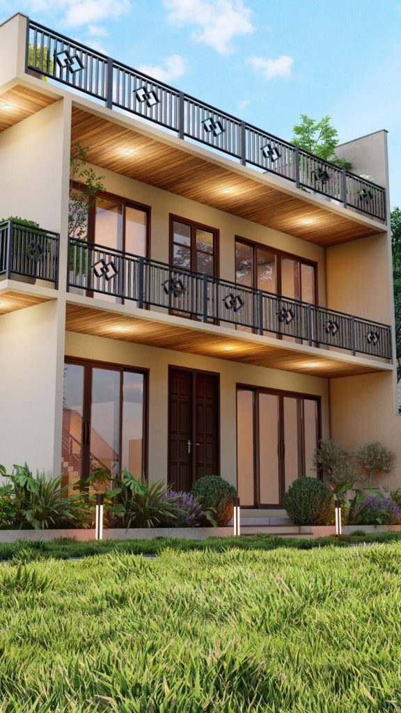 White Two Storey Veranda Residence Design for Wellawatte — image-led architectural design reference by Structa Engineering
