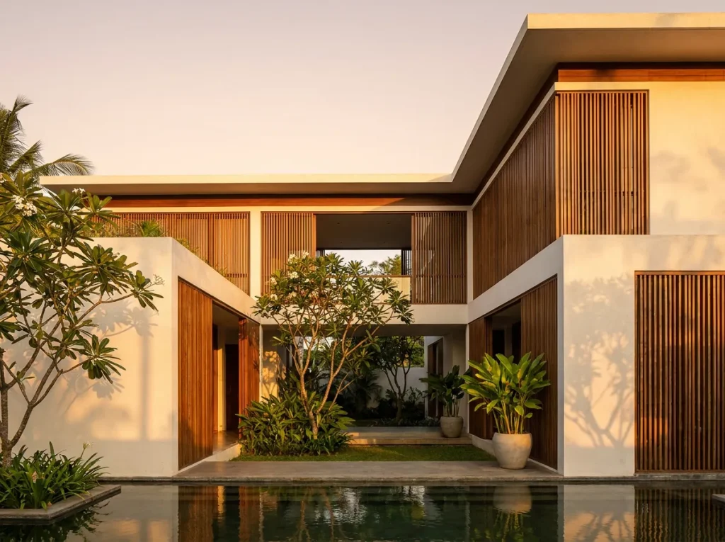 Courtyard House with Timber Screening Design for Wattala — image-led architectural design reference by Structa Engineering