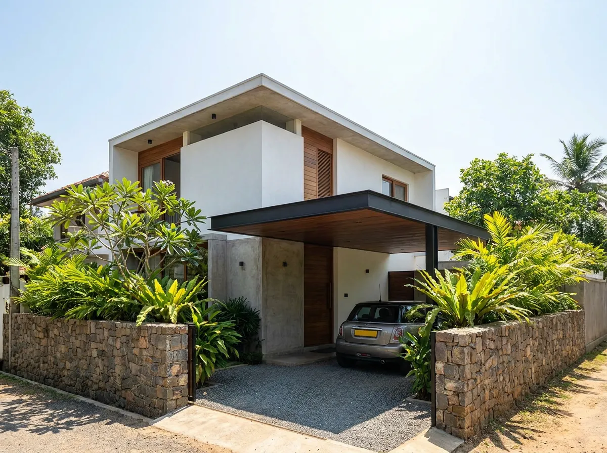 Compact Modern House Design for Malabe exterior house design by Structa Engineering