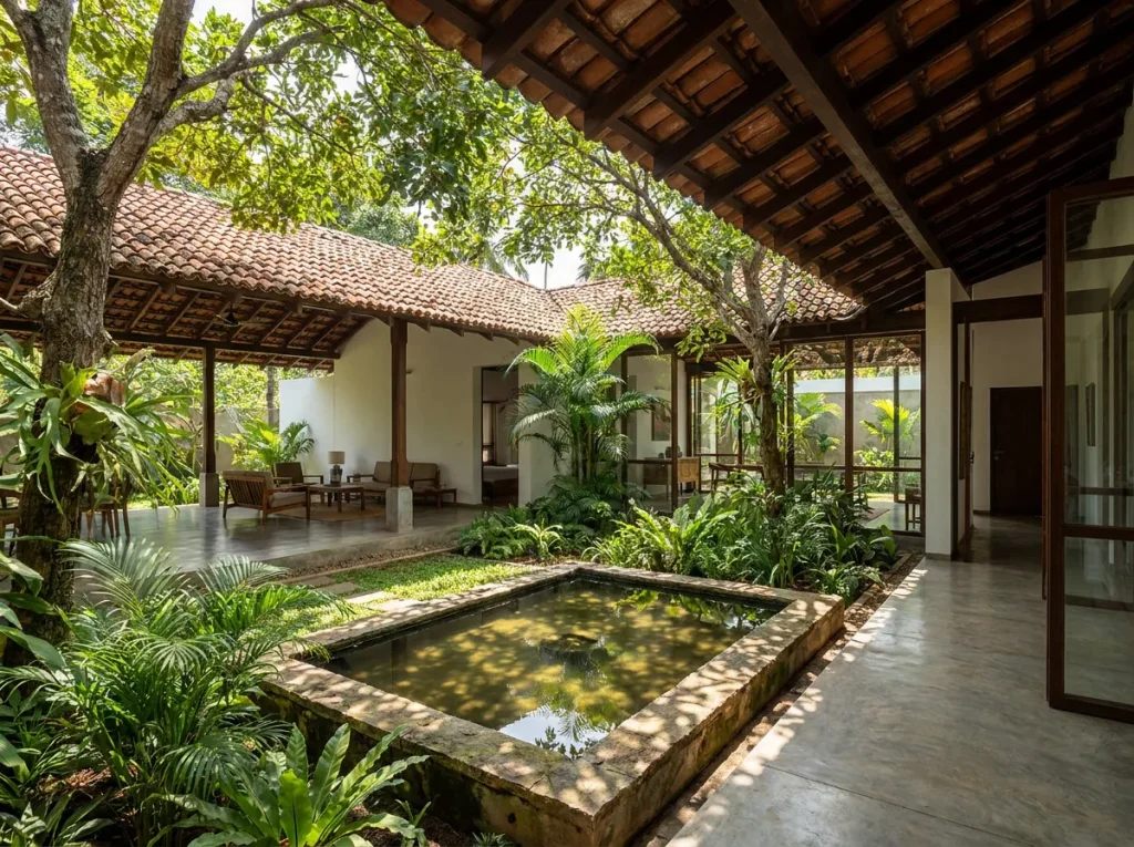 Courtyard House with Reflecting Pond Design for Kollupitiya — image-led architectural design reference by Structa Engineering