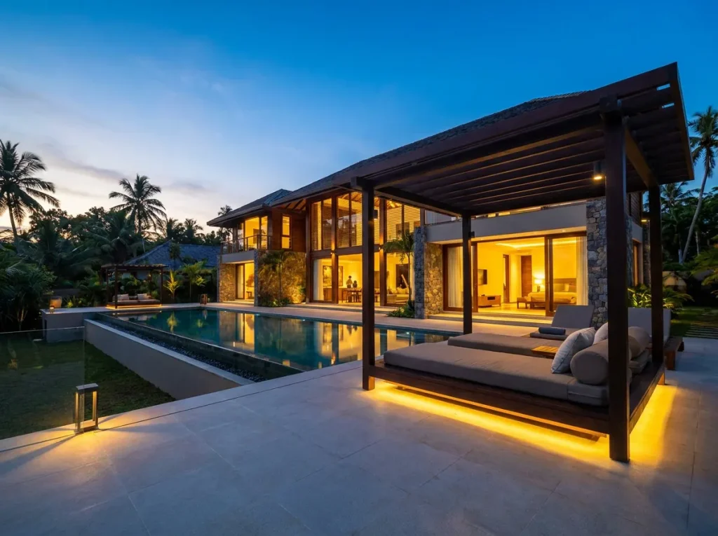 Villa with Pool and Pergola Design for Unawatuna — image-led architectural design reference by Structa Engineering