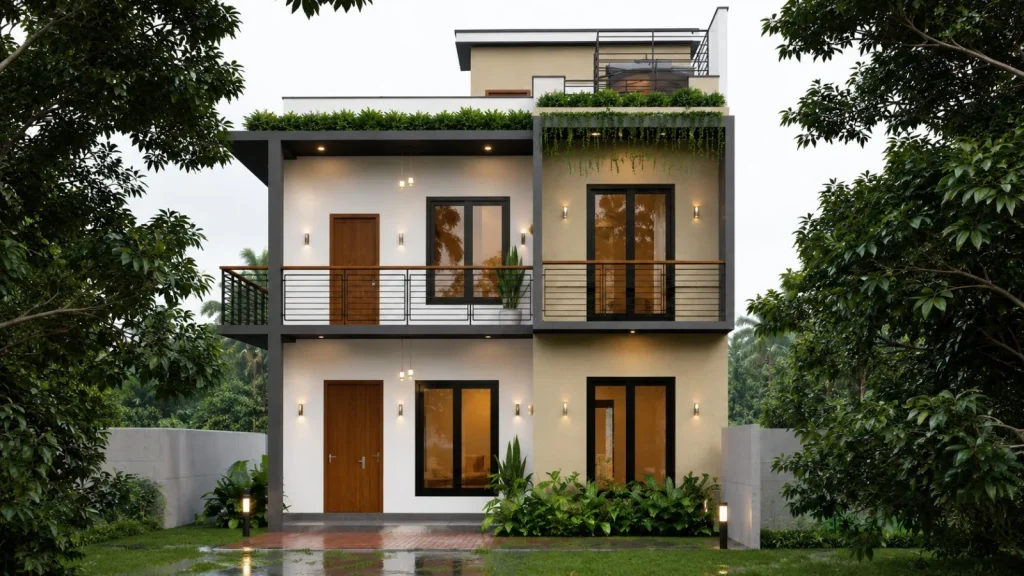3D exterior visualisation of a Structa house design before construction