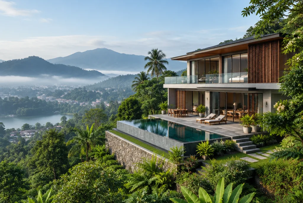 Luxury hillside villa design concept for Kandy, Central Province, Sri Lanka