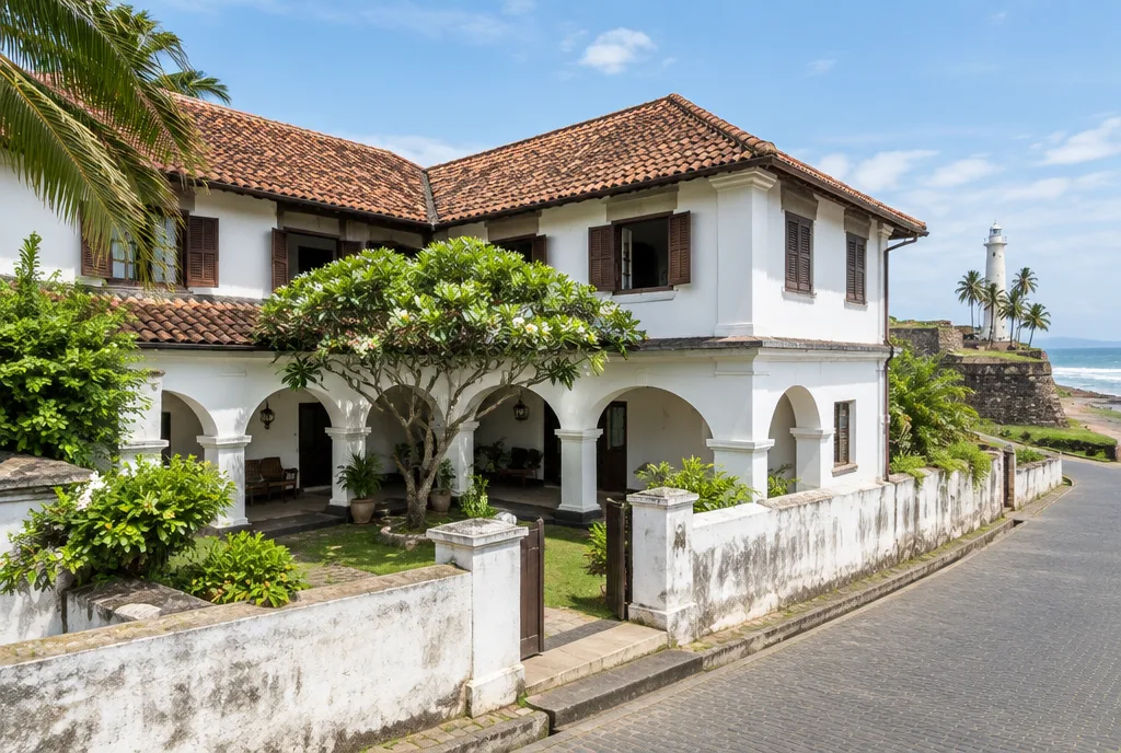 Dutch Colonial Courtyard House Design for Galle Fort concept image in Galle Fort, Sri Lanka