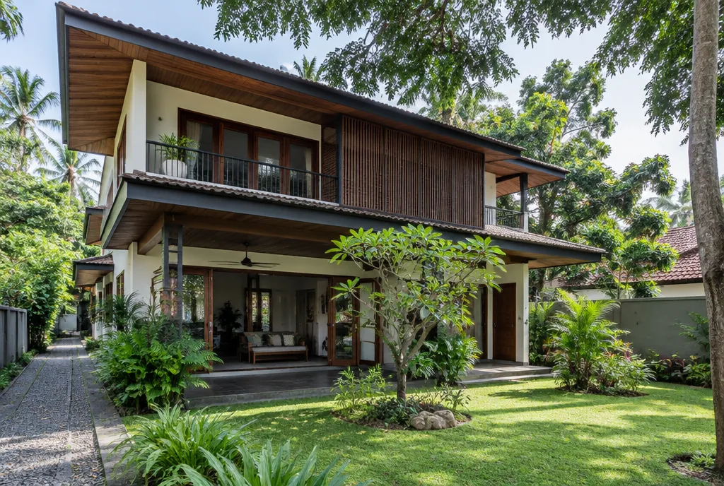 Garden House Design for Kottawa exterior house design by Structa Engineering