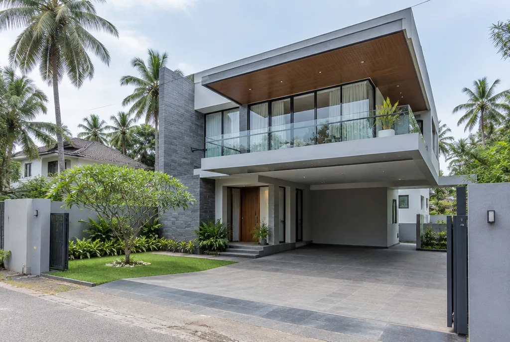Contemporary Residence Design for Malabe exterior house design by Structa Engineering