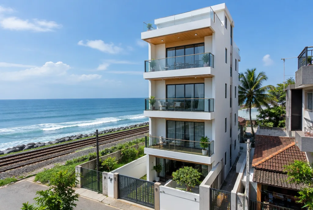Seaside Apartment Style Home Design for Wellawatte exterior house design by Structa Engineering