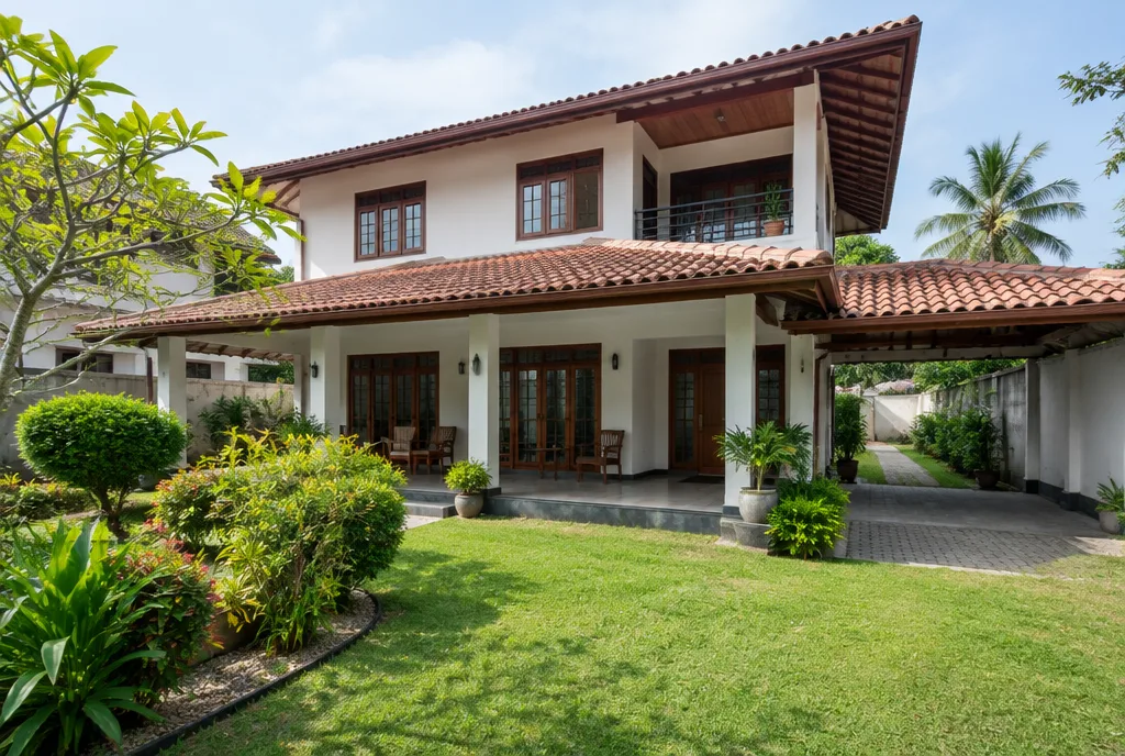Courtyard Family Home Design for Pannipitiya exterior house design by Structa Engineering
