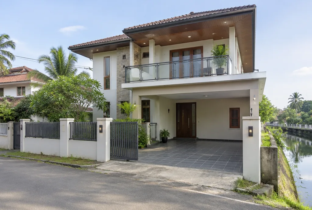 Suburban Family Home Design for Ja-Ela exterior house design by Structa Engineering