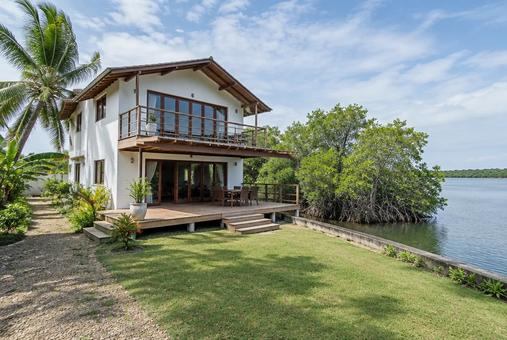 Lagoon Edge House Design for Seeduwa exterior house design by Structa Engineering
