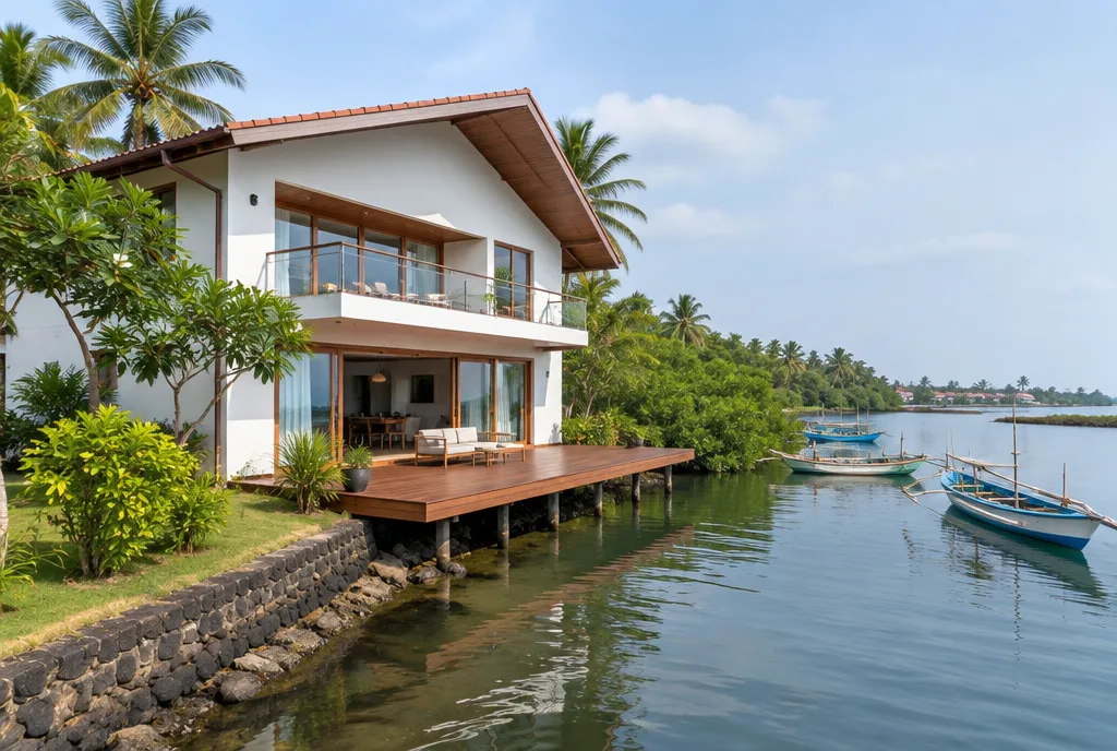 Lagoon-Side House Design for Negombo exterior house design by Structa Engineering