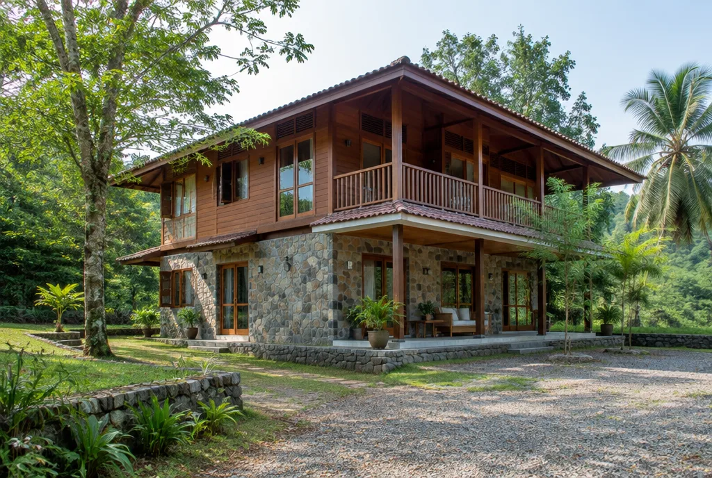 Forest Edge House Design for Ingiriya exterior house design by Structa Engineering