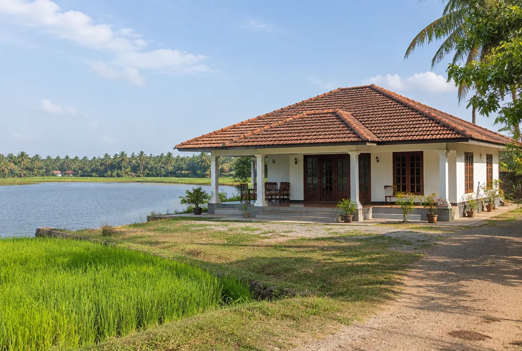 Tank Side Home Design for Wariyapola exterior house design by Structa Engineering