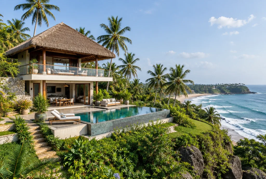 Clifftop Boutique Villa Design for Mirissa exterior house design by Structa Engineering