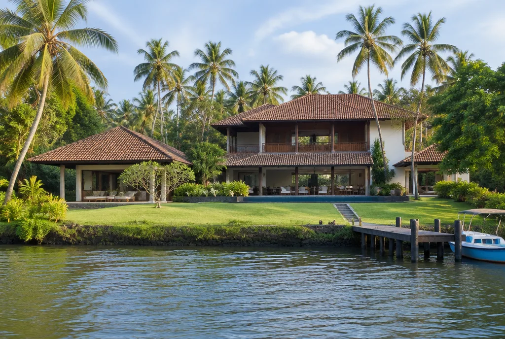 Riverfront Villa Design for Bentota exterior house design by Structa Engineering