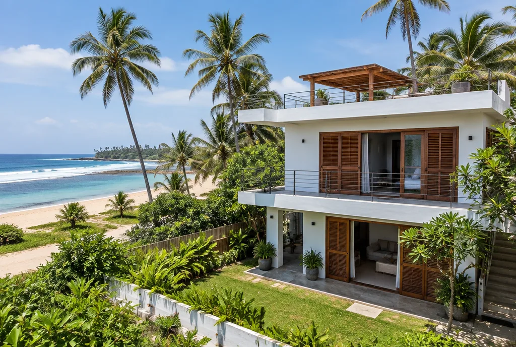 Beach House Design for Hikkaduwa exterior house design by Structa Engineering