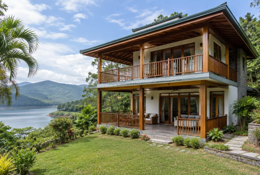 Reservoir Side House Design for Teldeniya exterior house design by Structa Engineering