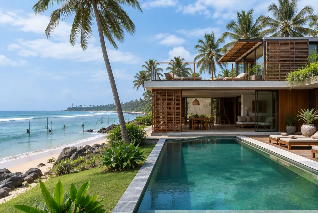 Surf Villa Design for Ahangama exterior house design by Structa Engineering