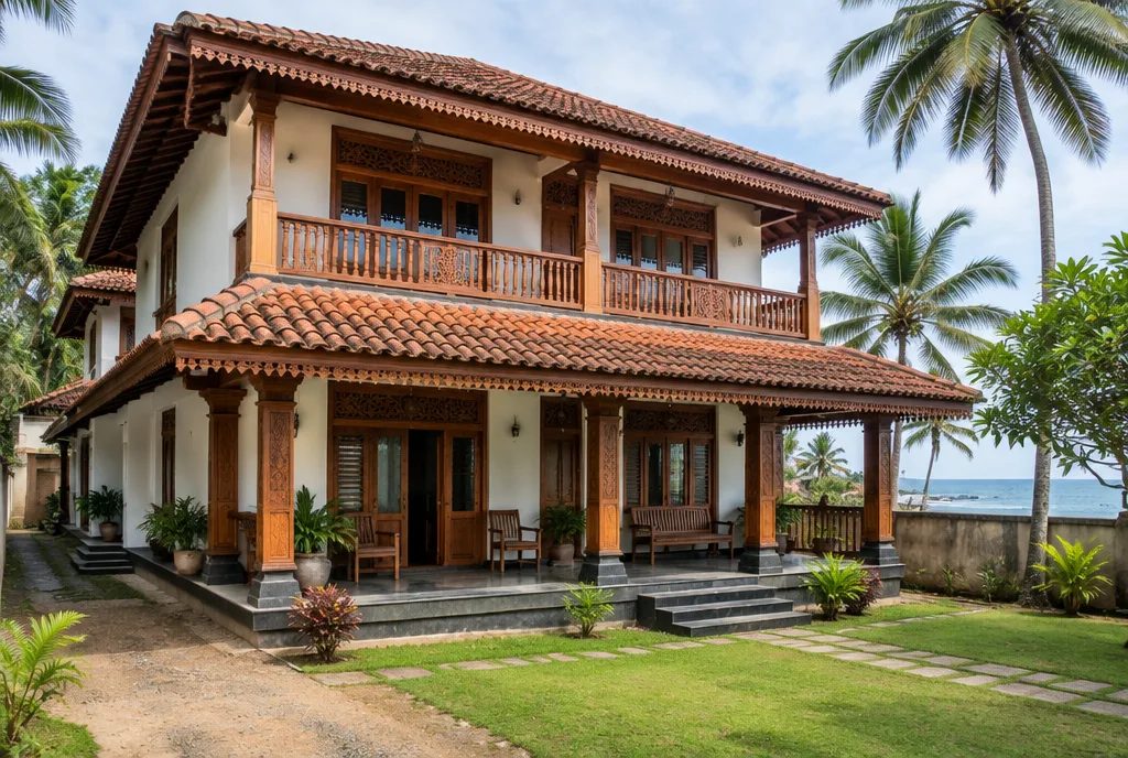 Heritage Style Home Design for Ambalangoda exterior house design by Structa Engineering