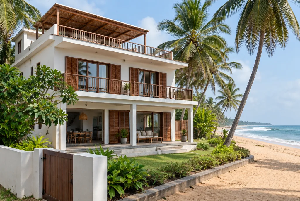 Beach House Design for Induruwa exterior house design by Structa Engineering