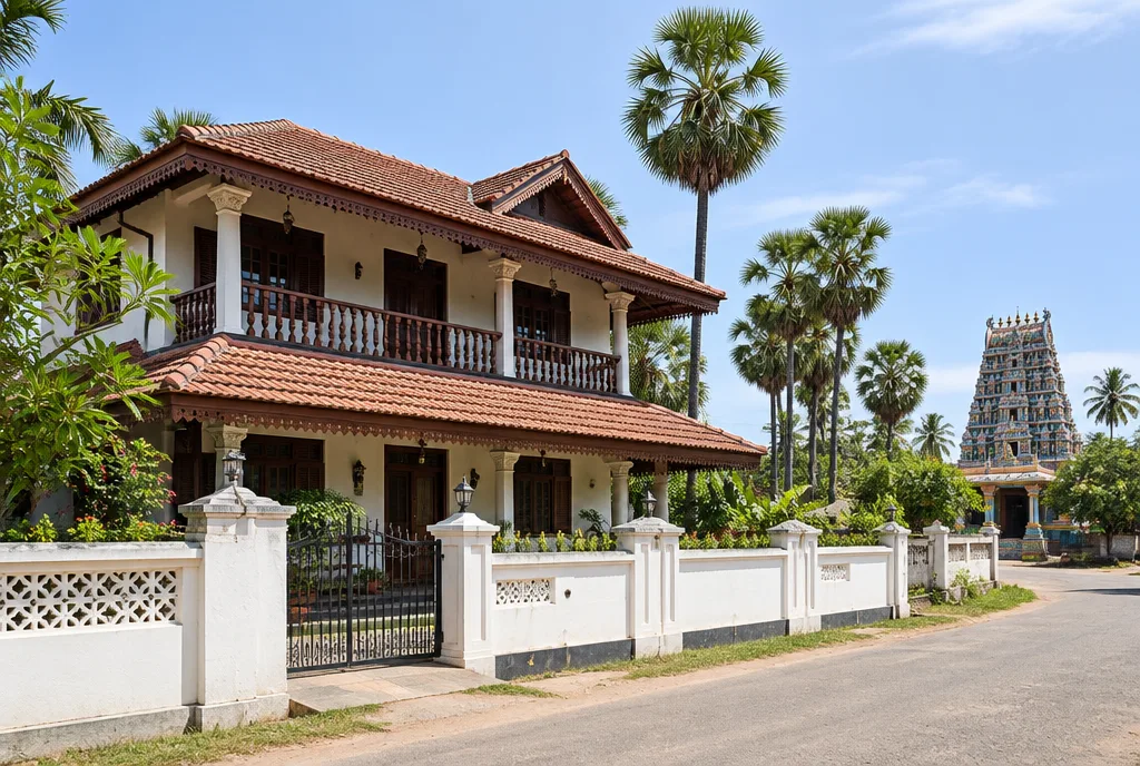 Temple Town Family Home Design for Nallur exterior house design by Structa Engineering