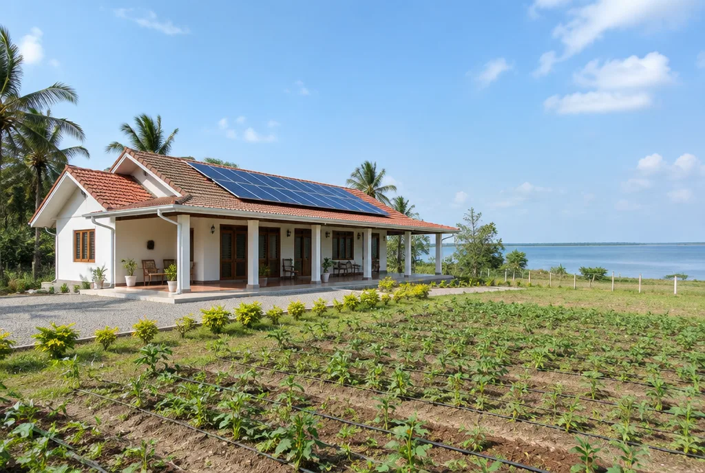 Lagoon Farm Home Design for Poonakary exterior house design by Structa Engineering