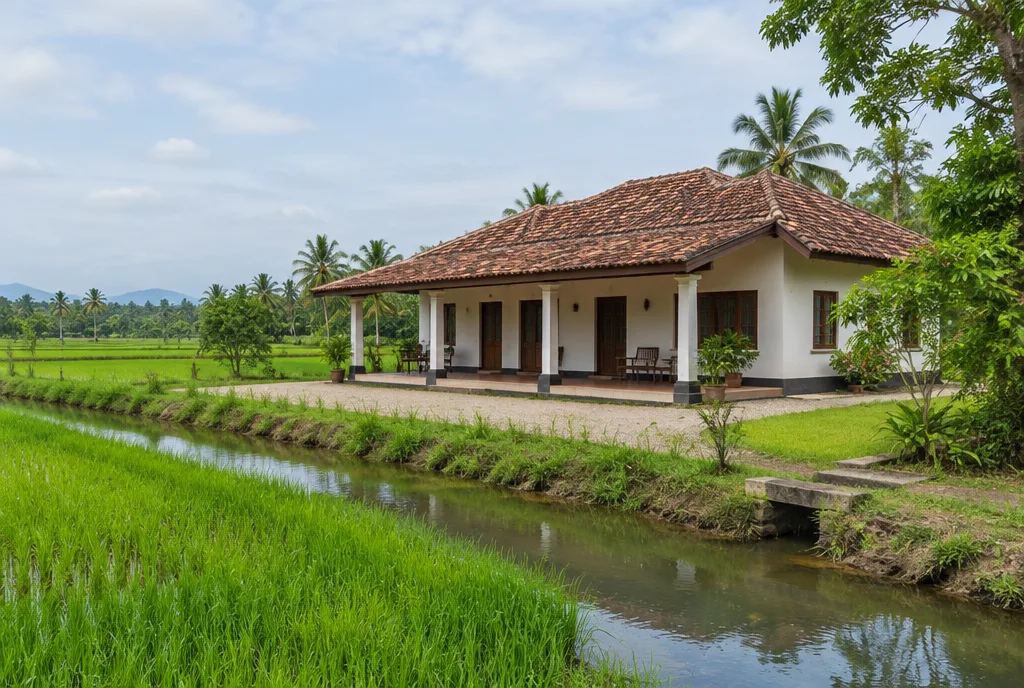 Paddy Farm Home Design for Tambuttegama exterior house design by Structa Engineering