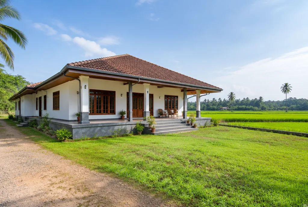 Rice Country Home Design for Hingurakgoda exterior house design by Structa Engineering