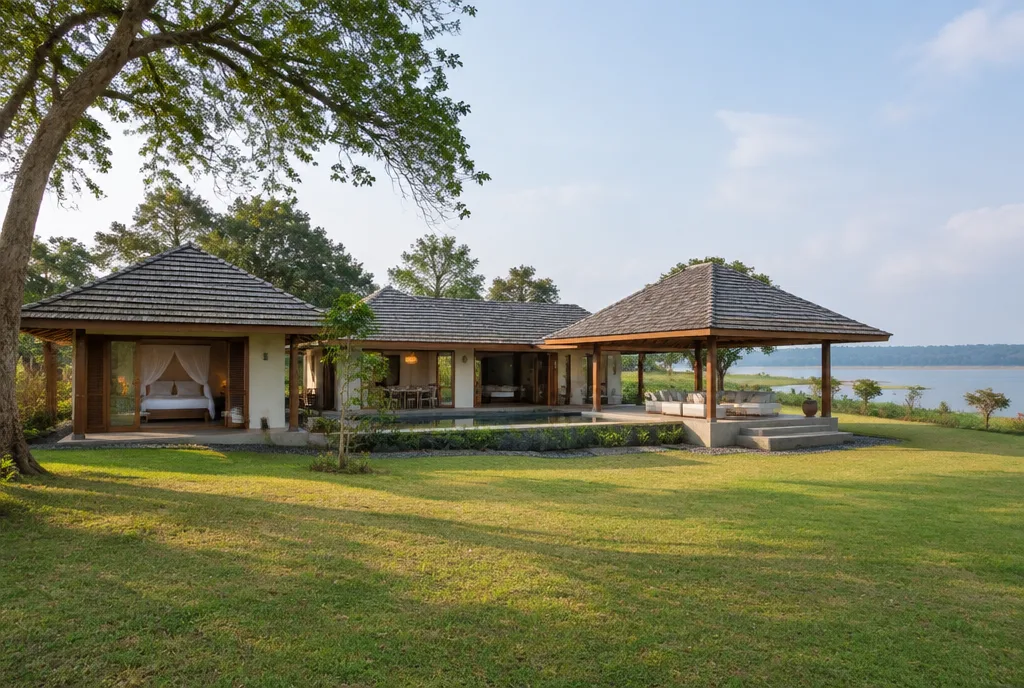 Tank View Villa Design for Minneriya exterior house design by Structa Engineering
