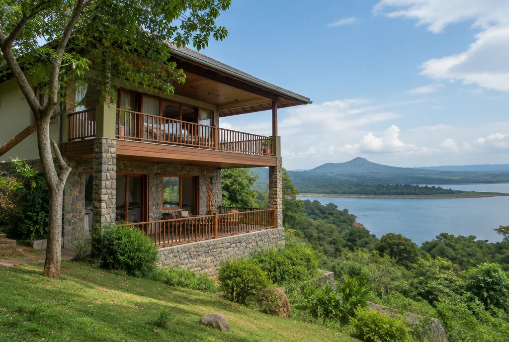 Lakeside Retreat Design for Giritale exterior house design by Structa Engineering