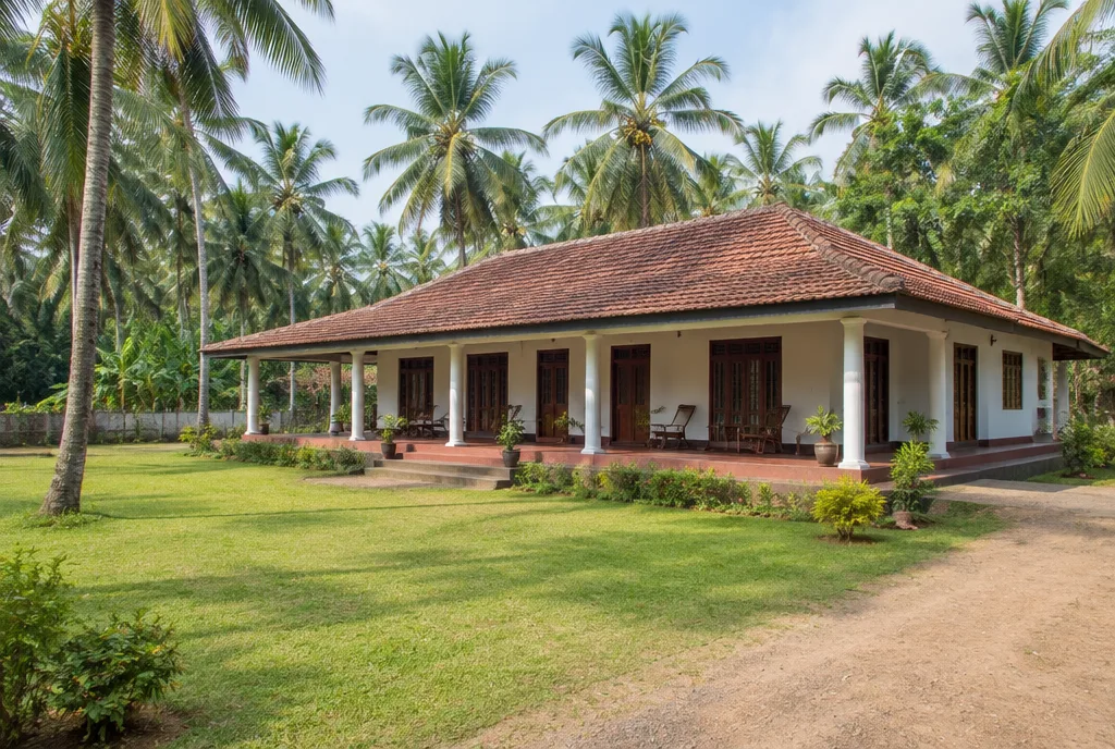 Coconut Land Farmhouse Design for Bingiriya exterior house design by Structa Engineering