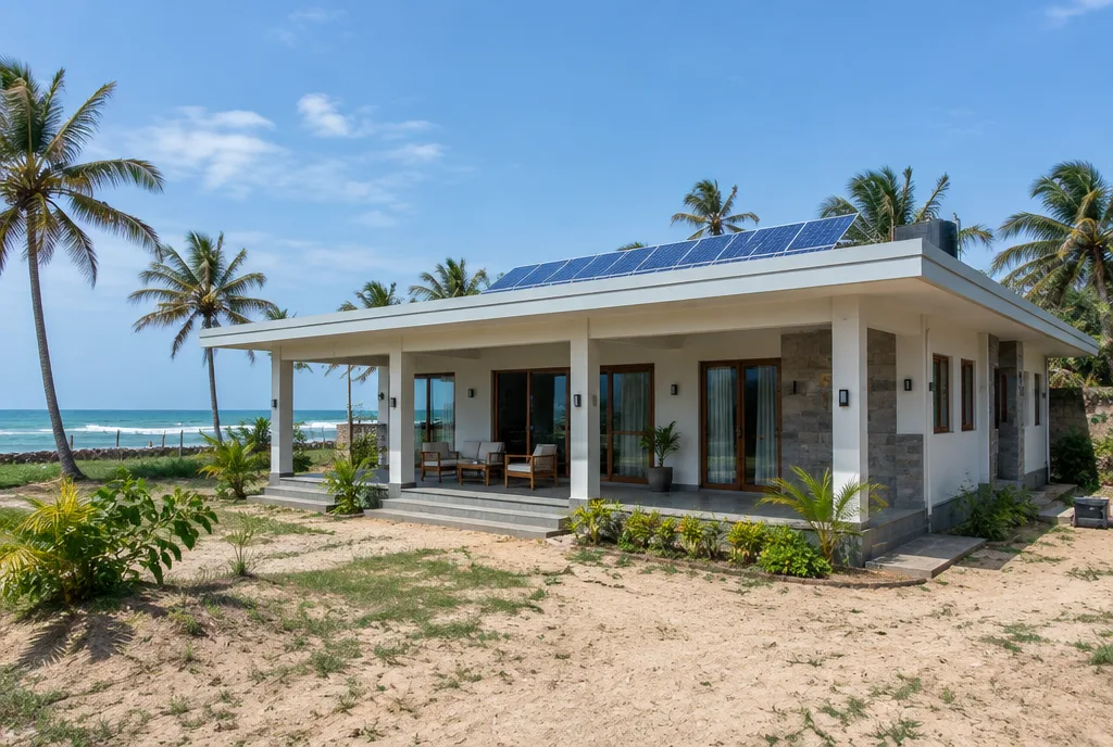 Coastal Farm Home Design for Norochcholai exterior house design by Structa Engineering