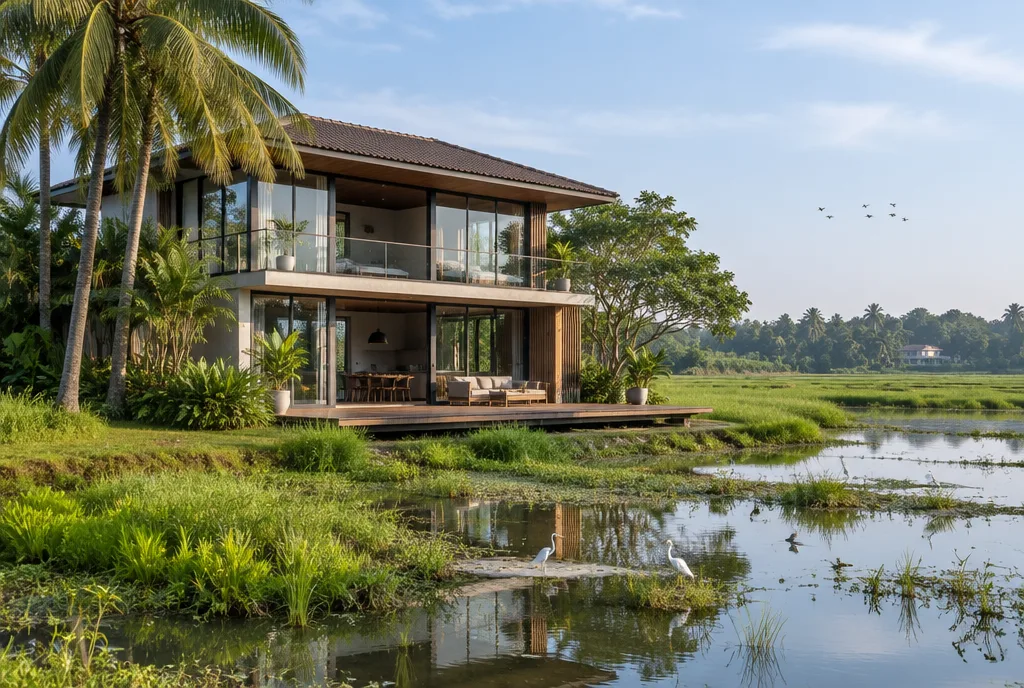 Wetland View Home Design for Thalangama exterior house design by Structa Engineering